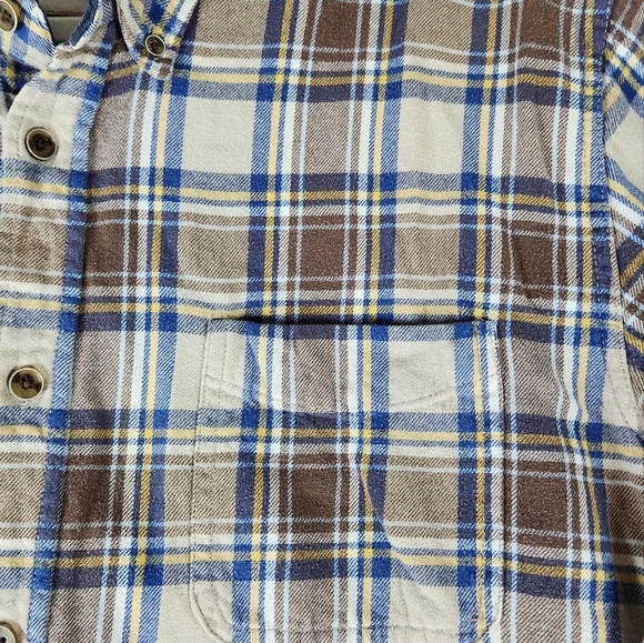 Weatherproof Tartan Flannel Casual Button Up Shirt Mens Size XL Blue Brown - Picture 10 of 11